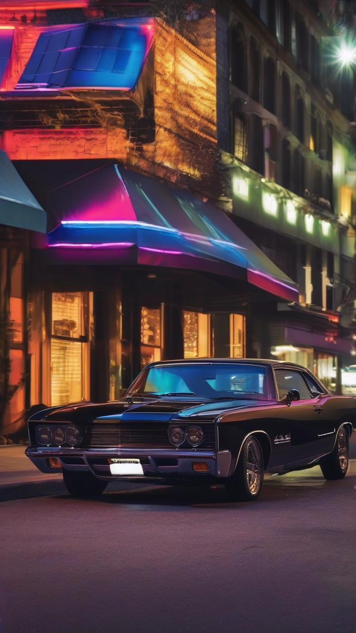 A_Black_Car_Parked_On_The_Street_Cars & Vehicles_9-16_60