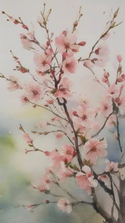 A_Painting_Of_A_Pink_Blossom_Tree_Art & Illustration_9-16_57