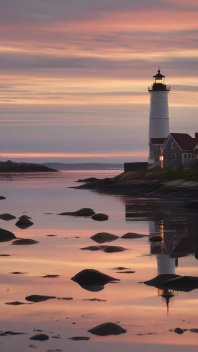 A_Lighthouse_At_Sunset_Landscapes_9-16_89