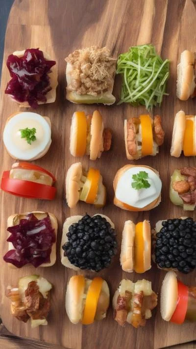 A_Wooden_Cutting_Board_With_Mini_Sandwiches_Food & Drinks_9-16_77