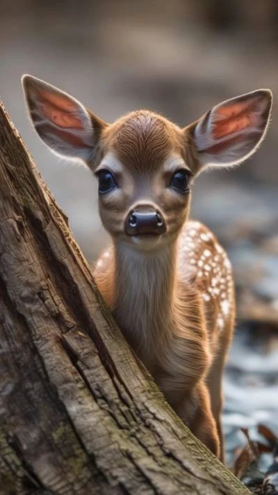 A_Baby_Deer_Looks_Out_From_Behind_Animals_9-16_44