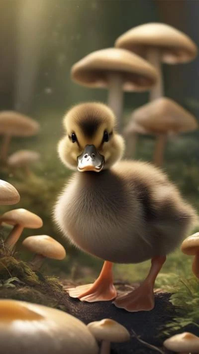 A_Small_Duck_Standing_In_Front_Of_Animals_9-16_63