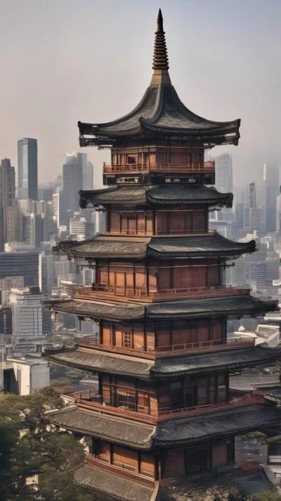 A_Tall_Pagoda_Tower_With_A_City_Cities & Architecture_9-16_05