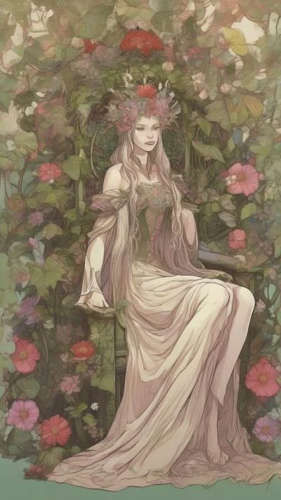 A_Woman_Sitting_In_A_Garden_Surrounded_Fantasy_9-16_19