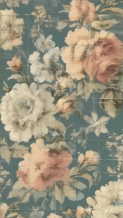 A_Floral_Wallpaper_With_A_Blue_Patterns & Textures_9-16_82