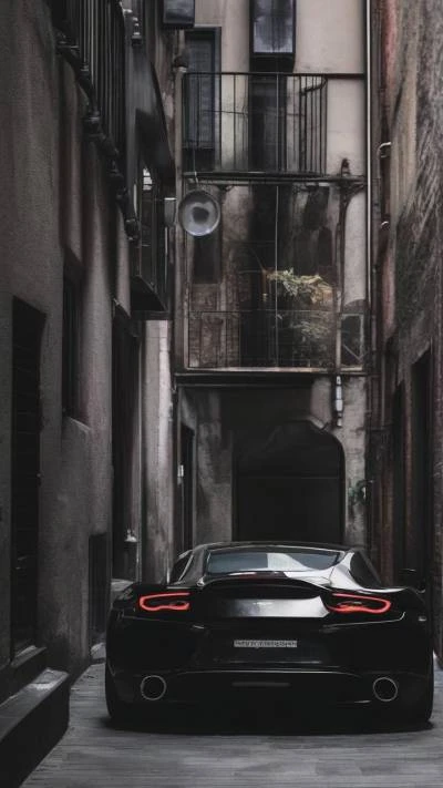 A_Black_Sports_Car_Parked_In_An_Cars & Vehicles_9-16_58