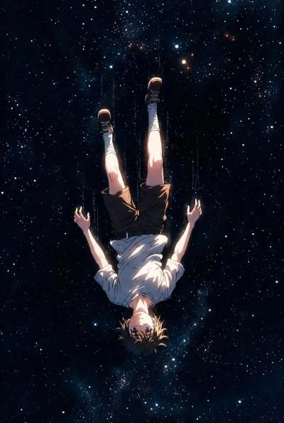 Anime boy fall