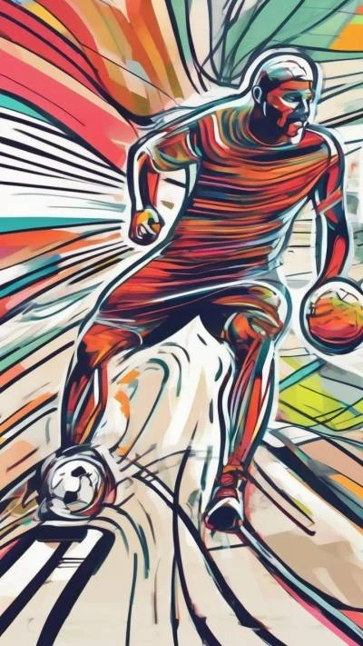 A_Soccer_Player_With_A_Ball_In_Art & Illustration_9-16_53
