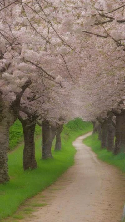 Cherry_Trees_Line_A_Path_In_The_Nature_9-16_89