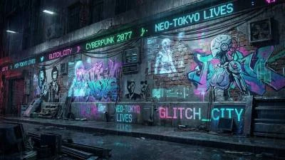 Straight cyberpunk wall glow