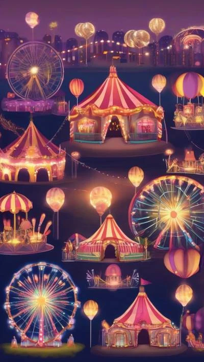 A_Set_Of_Circus_Tents_And_Ferris_Fantasy_9-16_67