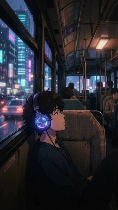 Anime boy with Headphones