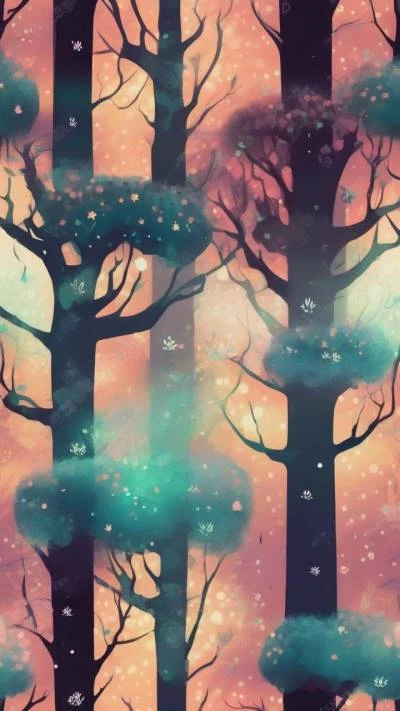 A_Forest_With_Trees_And_Flowers_In_Art & Illustration_9-16_170