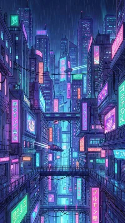 Neon CyberPunk Buildings