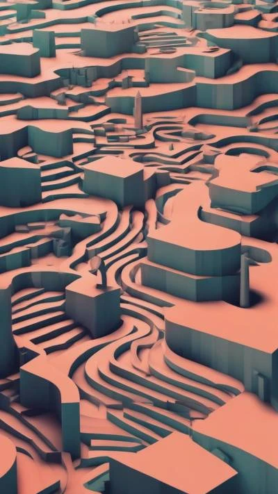 A_3D_Image_Of_A_Maze_With_Abstract_9-16_130