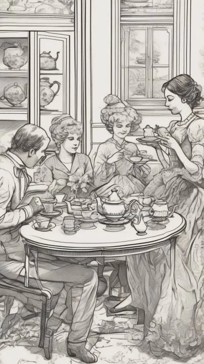 A_Drawing_Of_A_Family_Eating_Dinner_Art & Illustration_9-16_21