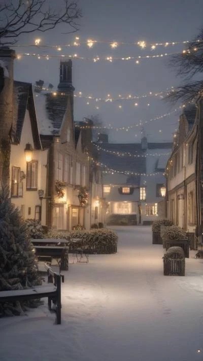 A_Snowy_Street_With_Lights_Strung_Over_Seasonal & Holiday_9-16_49