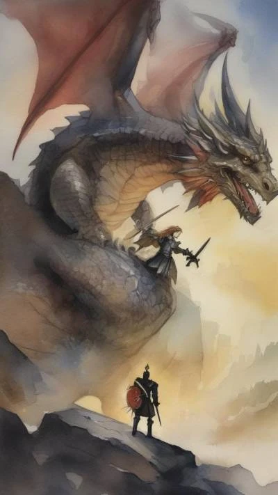 A_Dragon_With_A_Man_Standing_On_Art & Illustration_9-16_75