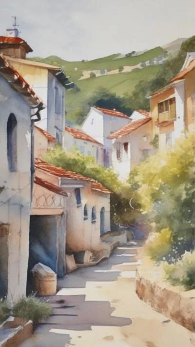 A_Painting_Of_A_Street_With_Buildings_Art & Illustration_9-16_148