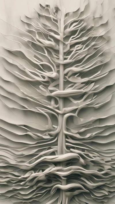 A Sculpture Of A Tree Made Out Abstract