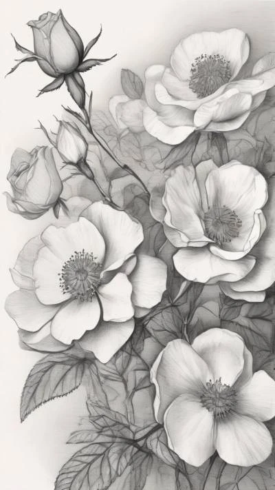 A_Drawing_Of_Flowers_With_A_Bird_Art & Illustration_9-16_34