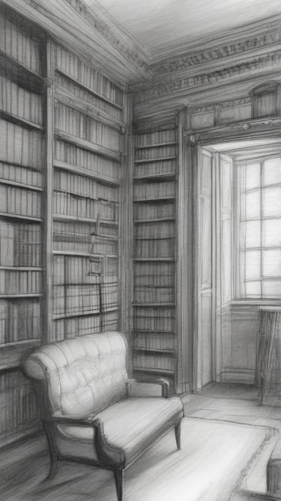 A_Drawing_Of_A_Room_With_A_Art & Illustration_9-16_80