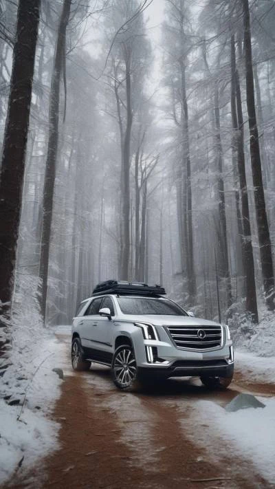 A_White_Suv_Parked_In_The_Woods_Cars & Vehicles_9-16_34