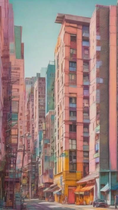 A_Painting_Of_A_City_Street_With_Art & Illustration_9-16_156