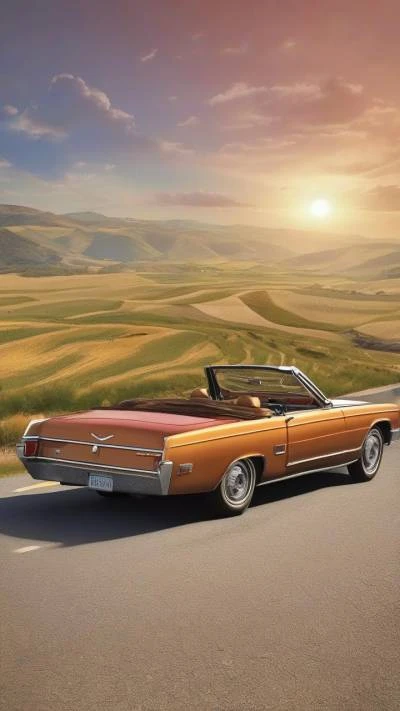 A_Brown_Car_Driving_Down_A_Road_Cars & Vehicles_9-16_27