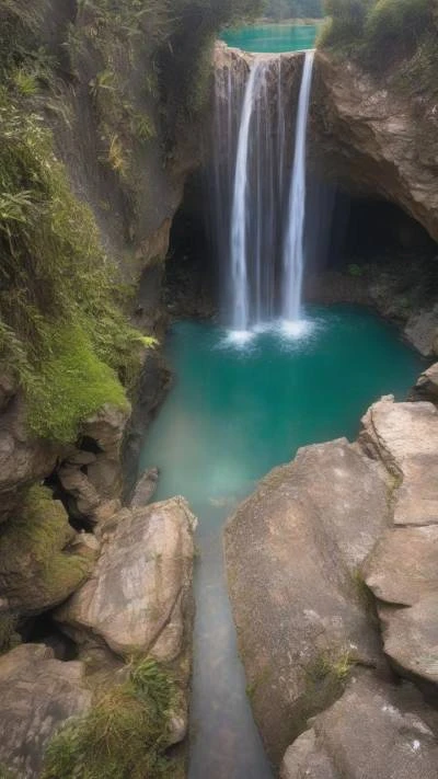 A_Waterfall_In_The_Middle_Of_A_Nature_9-16_14