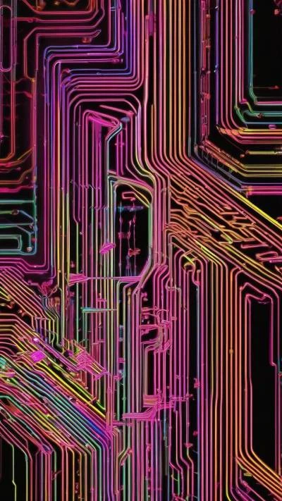 A_Computer_Circuit_With_Many_Colored_Lines_Abstract_9-16_239