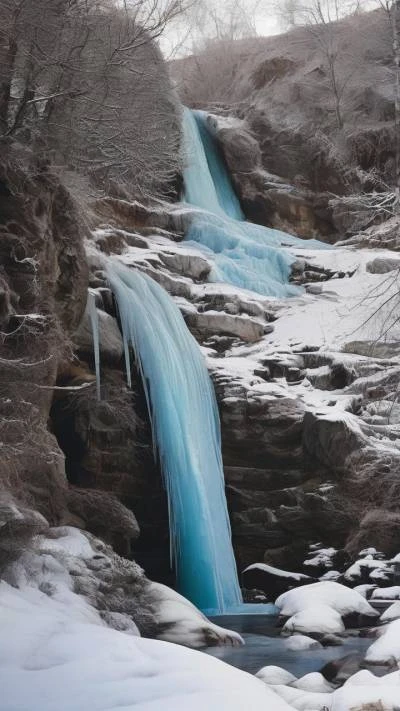 A_Frozen_Waterfall_In_The_Woods_Nature_9-16_47