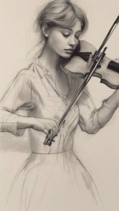 A_Drawing_Of_A_Woman_Playing_The_Art & Illustration_9-16_38