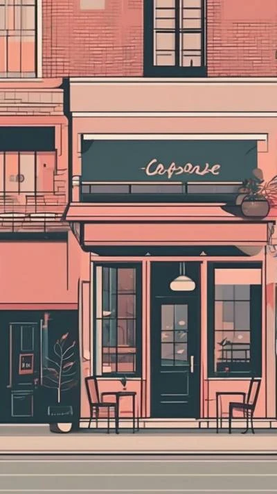 A_Street_Scene_With_A_Cafe_And_Art & Illustration_9-16_29
