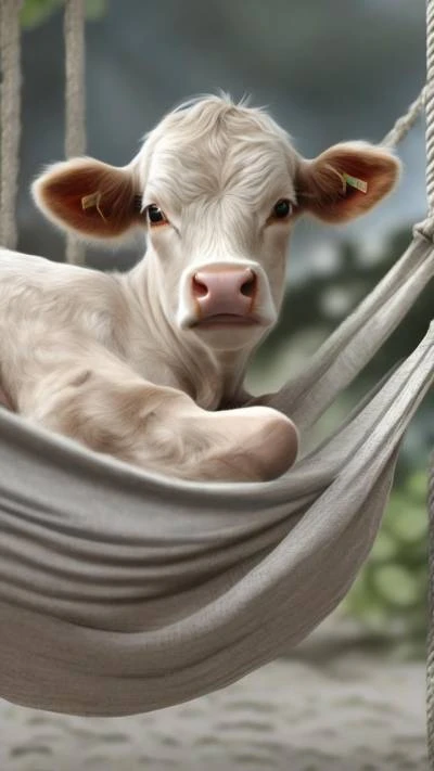 A_Cow_Is_Laying_In_A_Ham_Animals_9-16_89