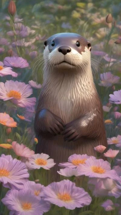 A_Otter_In_A_Field_Of_Flowers_9-16_13