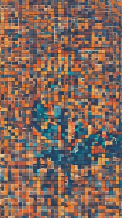 A_Mosaic_Tile_Pattern_With_Orange_And_Abstract_9-16_06