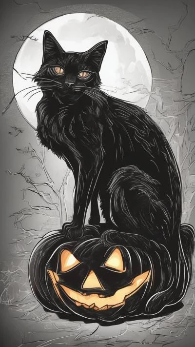 A_Black_Cat_Sitting_On_A_Pumpkin_Seasonal & Holiday_9-16_36