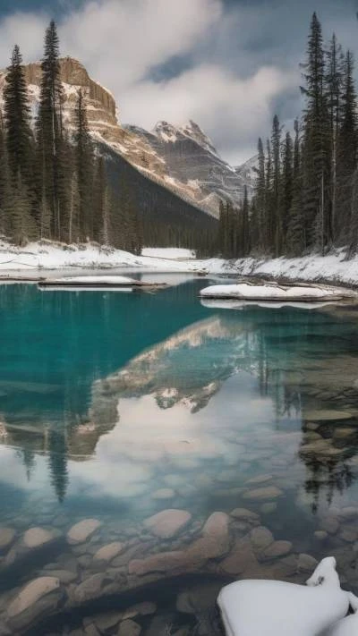 A_Lake_With_Snow_On_The_Ground_Landscapes_9-16_07