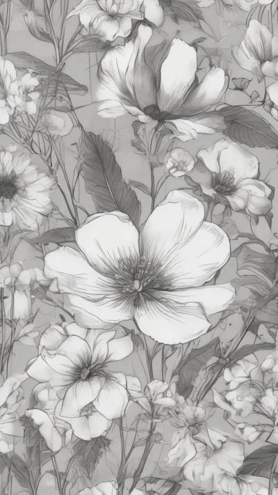A_Black_And_White_Floral_Wallpaper_Art & Illustration_9-16_04