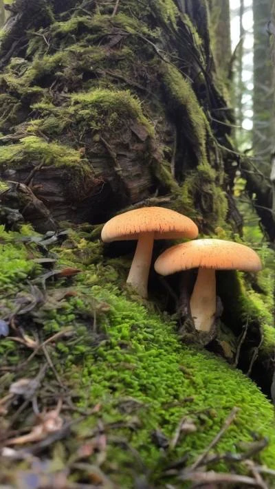 A_Mushroom_Growing_On_A_Moss_Covered_Nature_9-16_53