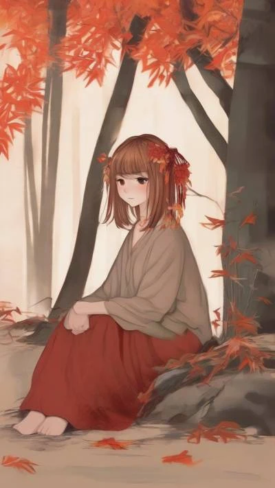 A_Girl_Sitting_Under_A_Tree_With_Anime & Cartoons_9-16_04