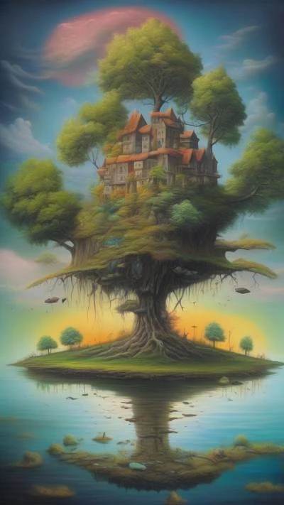 A_Painting_Of_A_Tree_House_On_Art & Illustration_9-16_165