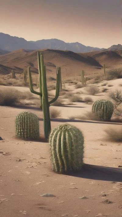 A_Desert_With_Cactus_Plants_And_Mountains_Minimalist_9-16_44