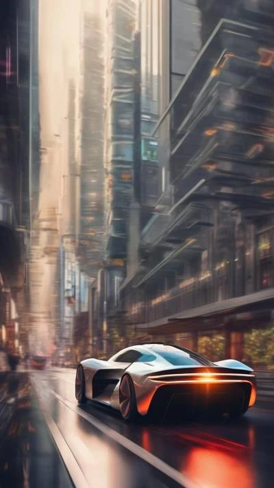 A_Car_Driving_Down_A_City_Street_Cars & Vehicles_9-16_61