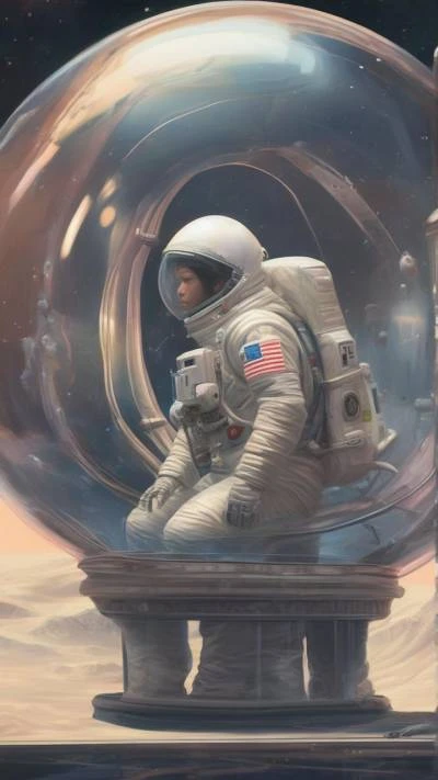 An_Astronaut_In_A_Space_Suit_Sitting_Space & Galaxy_9-16_48
