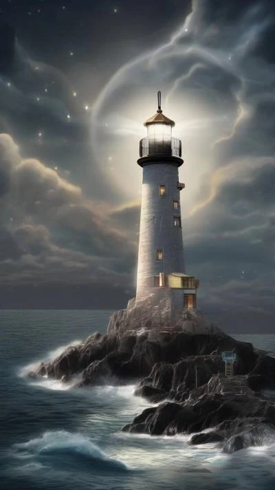 A_Lighthouse_On_A_Rock_In_The_Fantasy_9-16_69