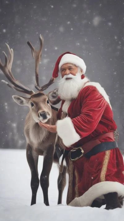Santa_Claus_With_Reindeer_Seasonal & Holiday_9-16_45
