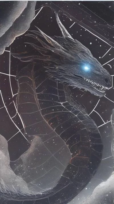 A_Drawing_Of_A_Dragon_With_Constellation_Art & Illustration_9-16_184