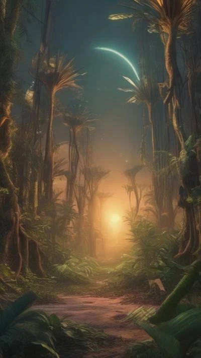 A_Path_Through_A_Forest_With_Palm_Space & Galaxy_9-16_20